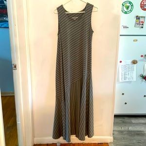 Soft Surroundings Mystic Maxi Dress Gray Stripe